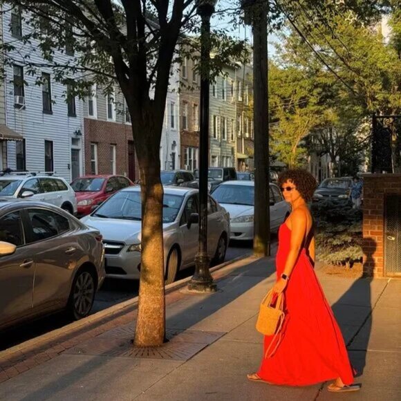 Commense Solid Backless Long Dress Red - Size L (NWT) - Picture 3 of 5